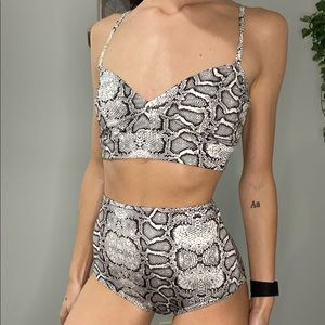 Two piece snakeskin print set